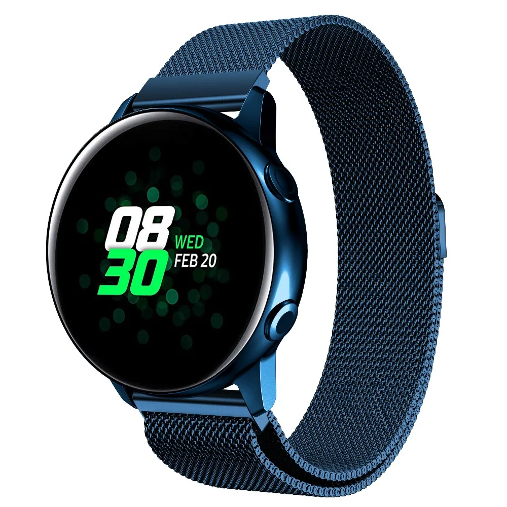 20 мм Миланский ремешок для samsung Galaxy watch active active2 40 мм 44 мм ремешок для часов Ремешок для Huami Amazfit GTR 42 мм/GTS