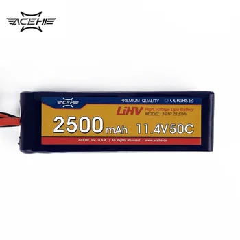 

1pcs ACEHE 11.4V 2500mAh 50C 3S1P 28.5Wh with XT60 Plug High Voltage Lipo Battery