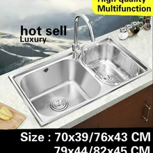 Квартира Роскошные мыть овощи кухня двойной паз раковина 304 нержавеющая сталь vogue 70x39/76x43/79x44/82x45 см