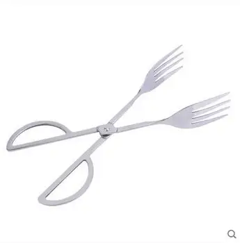 

Kitchen Tools Gadgets Utensils Stainless steel delicate buffet bread food barbecue clip bread tongs 2pcs/lot free shipping