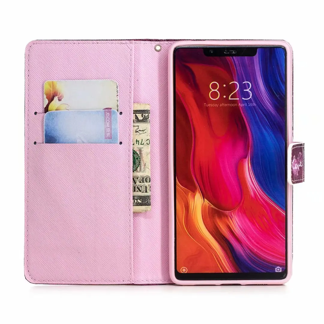 Кожаный чехол-кошелек с цветами для Xiaomi Mi 8 SE Lite A1 A2 F1 Redmi 5A Prime 5 Plus 6A 4X Go Mix 2S S2 Note 6 Pro Note 7