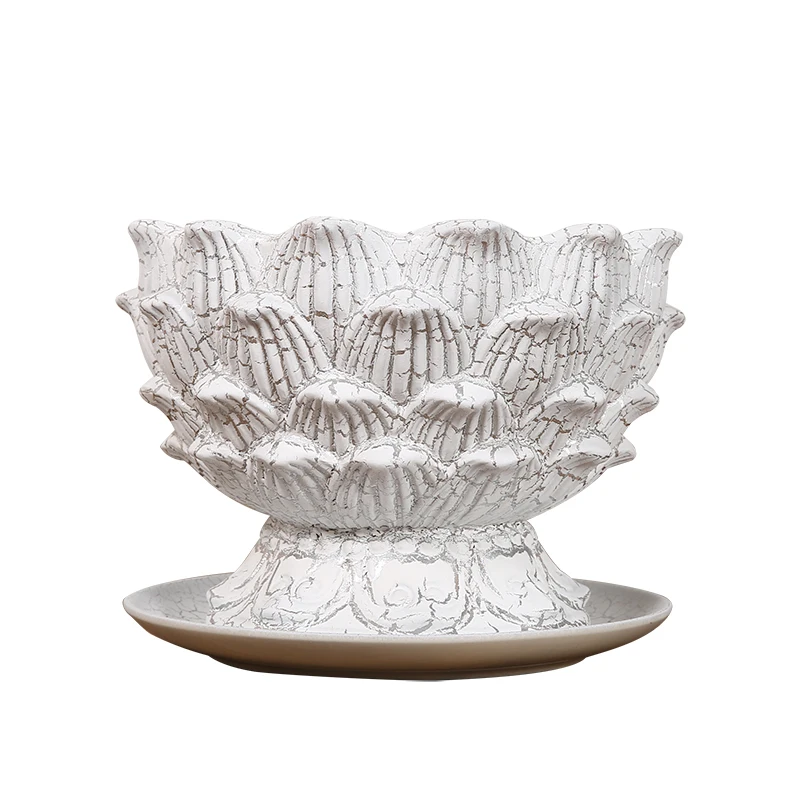 Lotus shape Flower Pot for Succulents Fleshy Plants Flowerpot Planter Pots with free Ceramic Tray Home Garden Office Decorations Lotus shape Flower Pot for Succulents Fleshy Plants Flowerpot Planter Pots with free Ceramic Tray Home Garden Office Decorations