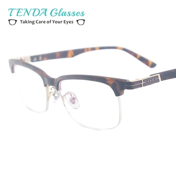 

Plastic Half Rim Rectangular Vintage Eyewear Men Lightweight TR90 Colourful Spectacle Frame For Multifocal Myopia Lenses