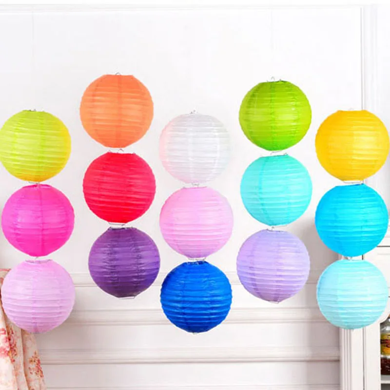 

1pcs Round Chinese Paper Lantern Birthday Wedding Decoration DIY Craft Paper Ball Hanging Lamps Festival Baby Shower Supplies