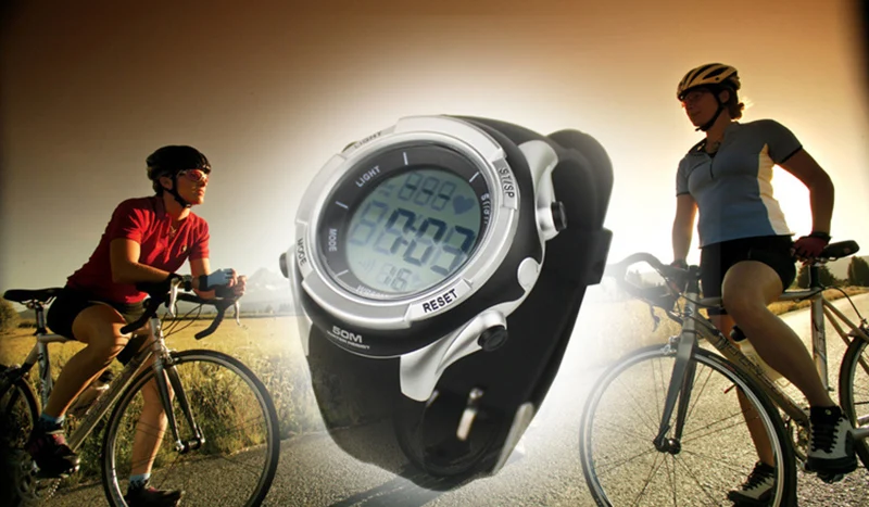 6 Polar Style Heart Rate Watch Cardio Fitness Digital 5.3KHz Sports Wristwatches Running Cycling Heart Rate Monitor Chest Strap