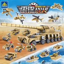 544PCS Tank Building Blocks Bricks Military Vehicles Compatible Legoe Weapons Brinquedo Menina Toys For Children 16 in 1