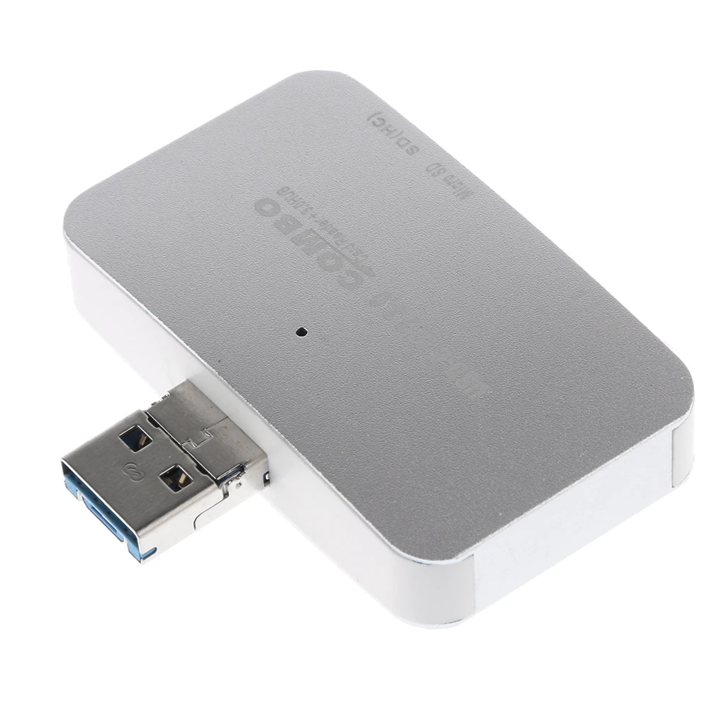 Dovewill USB3.0 Micro USB Combo USB HUB Card Reader with OTG for TF/SD Laptop Silver