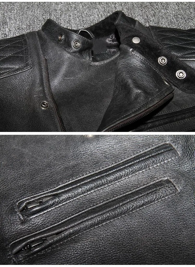 DHL,. Брендовые зимние мужские кожаные куртки с черепами, верхняя часть из искусственного меха, байкерская куртка из натуральной кожи. Облегающая мотоциклетная куртка