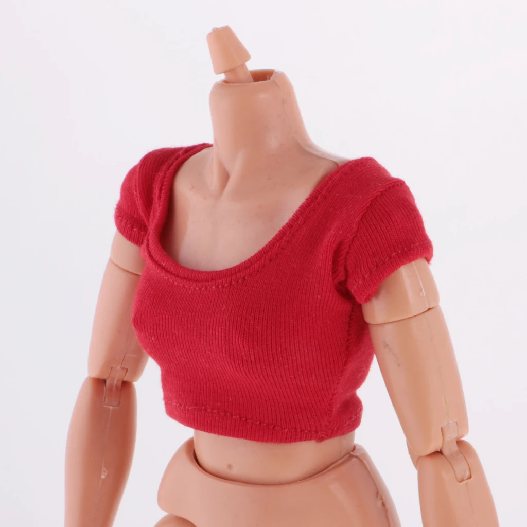 Fashion 1/6 Short Sleeve Crop Top T-Shirt Vest for Blyth 12