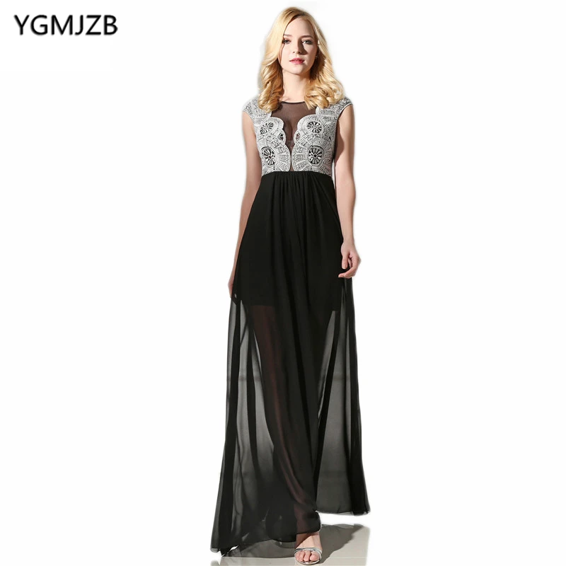 sheer top evening gown