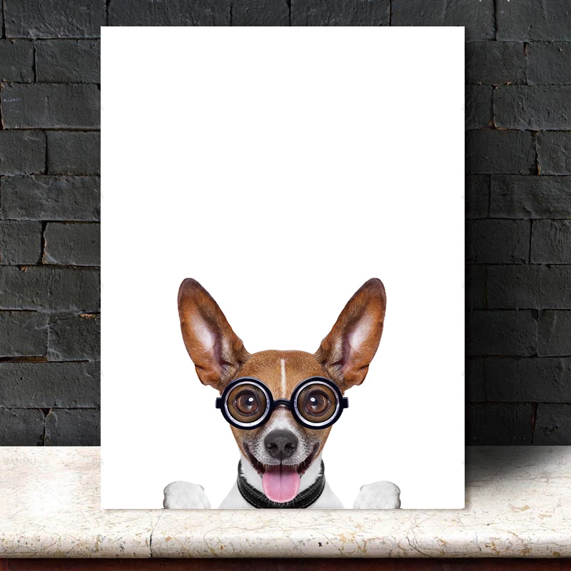 Funny Dogs Canvas Wall Art Hipster Puppy Wall Paintings Hip Hop Puppies