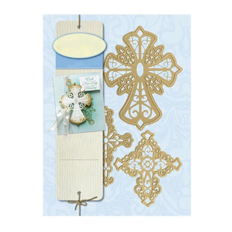 

YaMinSanNiO 3 Pcs Metal Cutting Dies Scrapbooking for Card Making Embossing Cuts Craft Crosses Cutting Dies Stencils New 2019