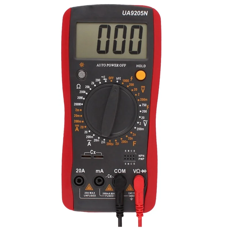 

UYIGAO Digital Multimeter Multi Tester Capacitance Resistance DC/AC Voltage Current Transistor Diode Continuity Meter Auto Pow