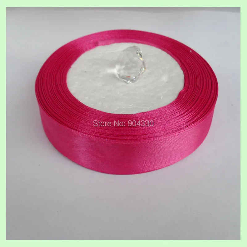

Free Shipping LANZZAY 25Yards Fuchsia 3/4" 19mm Polyester Satin Ribbons Wedding Gift Bow Craft DIY Jewelry Garment Decoration