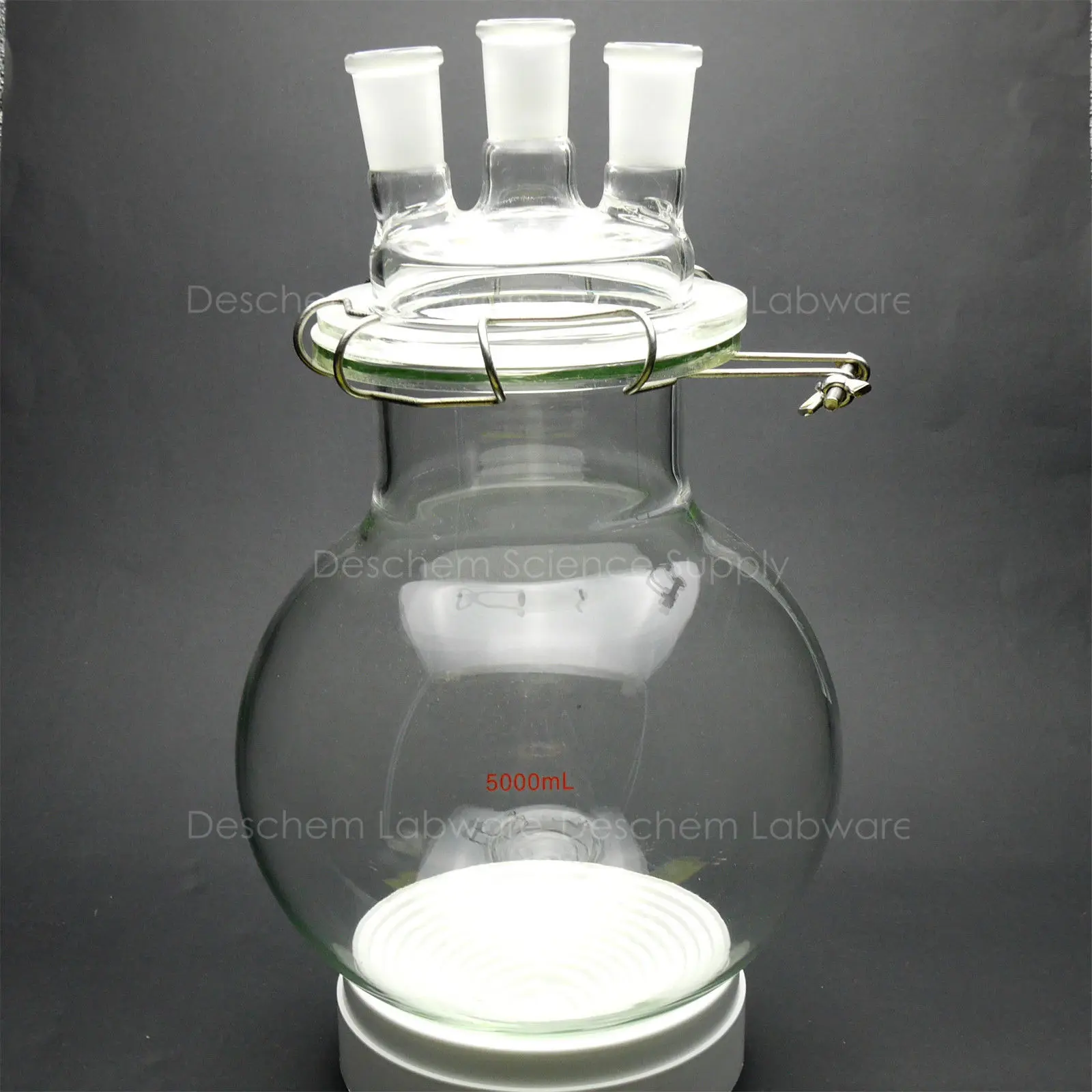 5000ml,Glass Reaction Vessel,5L,24/40,3 Necks,Lab Round Bottom