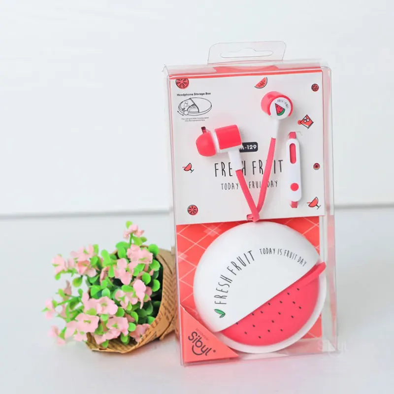 Милые фрукты конфеты яркие наушники на голову телефоны 3,5 мм в уши с микрофоном для телефона Xiaomi девочки ребенок подарок на Рождество