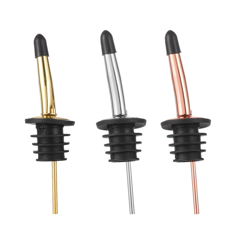 1/3PCS Stainless Steel Wine Pourer Dispenser Bottle Caps Liquor Spirit