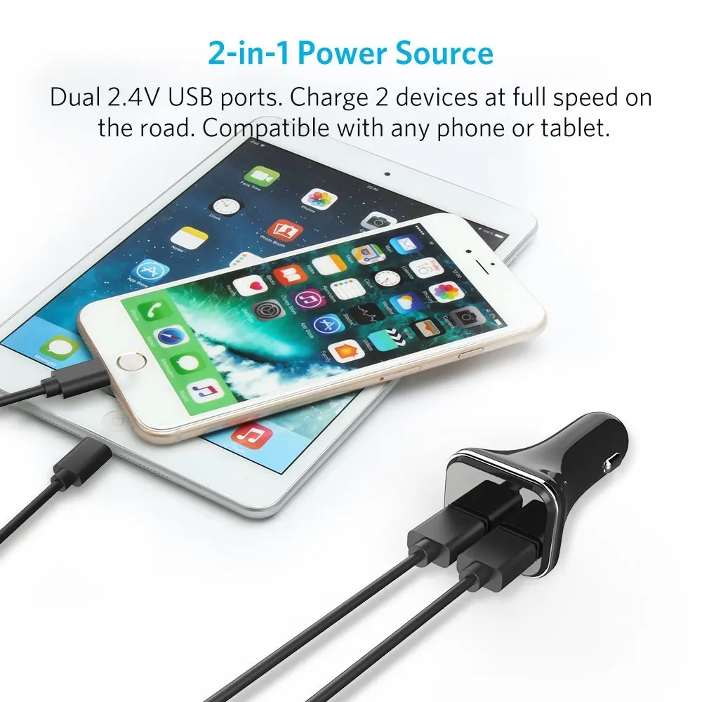 Автомобильное зарядное устройство с двумя USB портами 4 8 А|charger for phone|charger 5v5v 4.8a |