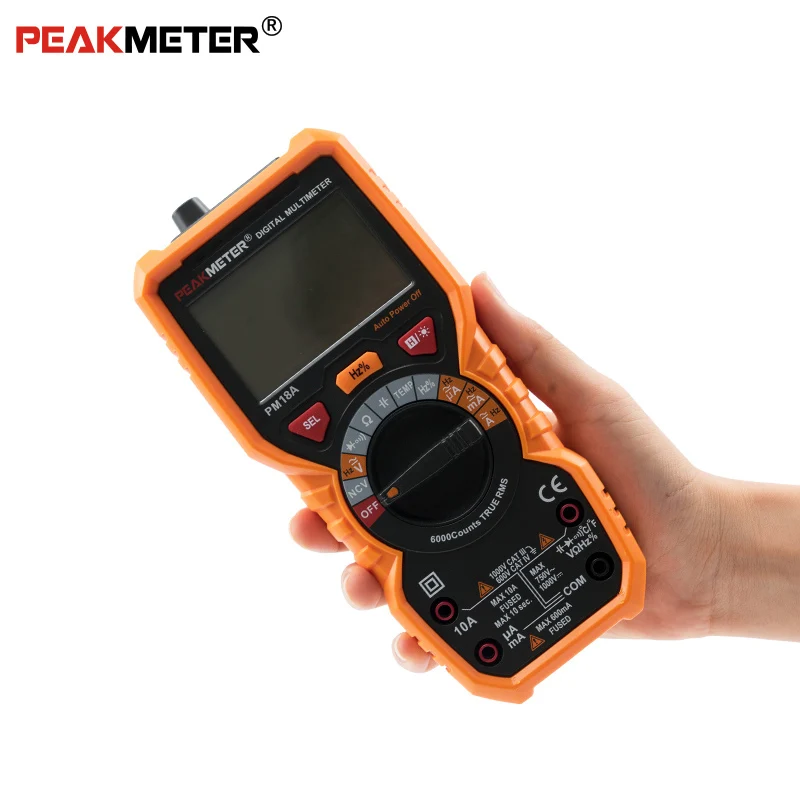 Мультиметр Peakmeter PM18A вольтметр амперметр с True RMS сопротивление напряжения емкости
