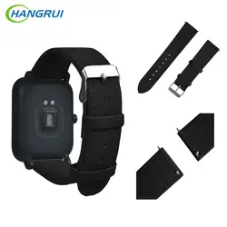 HANGRUI оригинальные часы ремни для Xiaomi Huami Amazfit Bip бит PACE Lite Молодежные умные часы браслет кожаный ремешок Замена