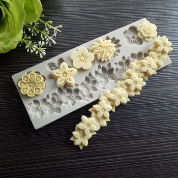 

A variety of flower shape fondant cake mold Chocolate mold Decorative clay
