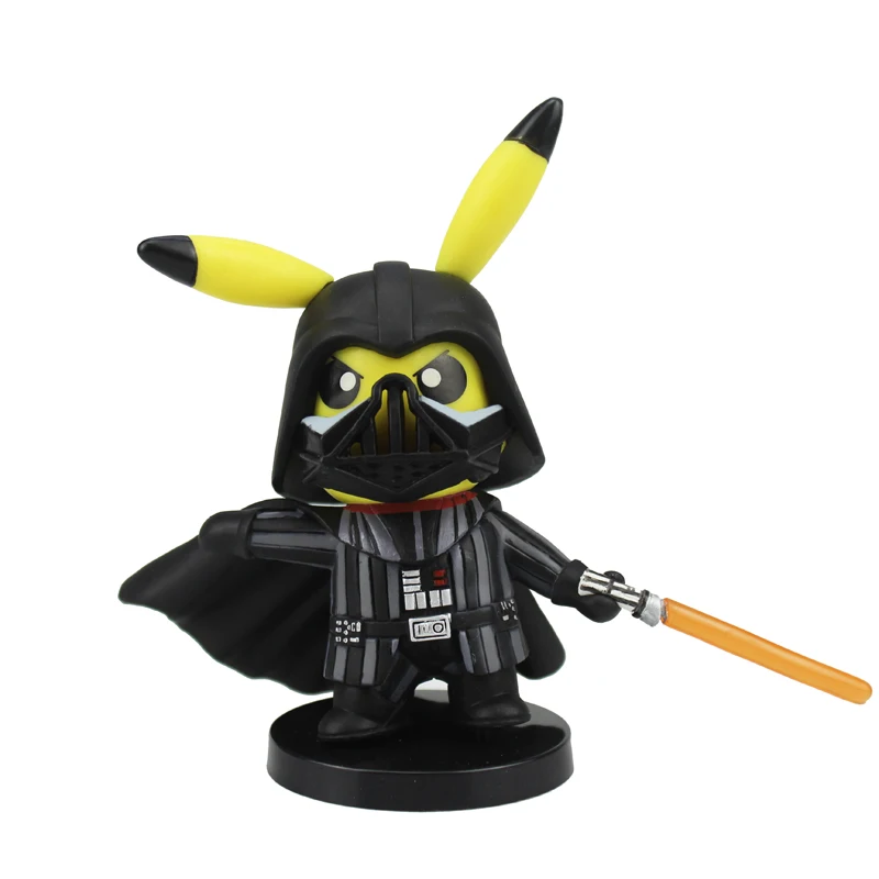 

Free Shipping 4" Monster Anime Pikachu cos Black Warrior Darth Vader Boxed 11cm PVC Action Figure Model Doll Toys Gift