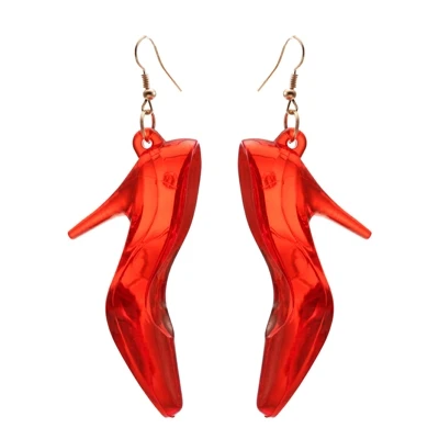 YULUCH Популярные Акриловые 6 цветов преувеличенные Прозрачные Высокие каблуки серьги с подвеской для модных женщин ювелирные изделия аксессуары - Окраска металла: red