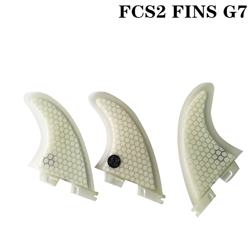 Surf FCSII fins Tri fin set G3/G5/G7/K2.1 Fibreglass Honeycomb Carbon free shipping - Цвет: White G7