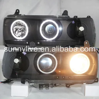 

Prado 4500 LC80 FJ80 LED Angel Eyes Headlight 1990-1997 year RC Black Style