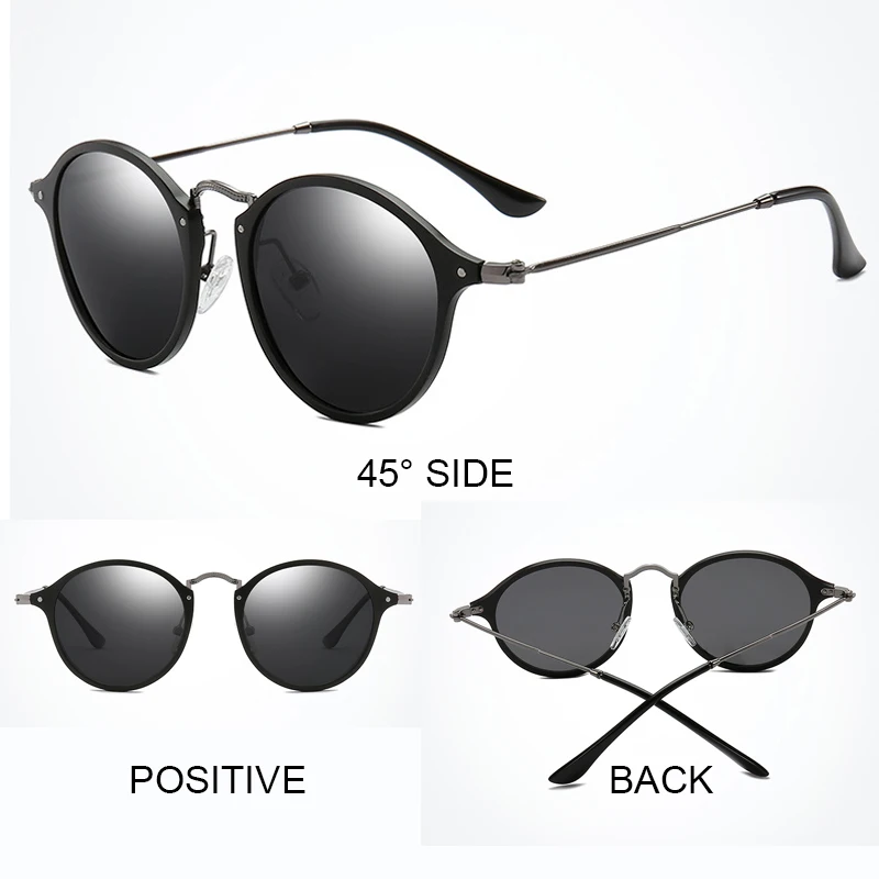SIMPRECT поляризационные солнцезащитные очки, мужские круглые солнцезащитные очки из алюминиево-магниевого сплава, UV400, высокое качество, Ретро стиль, антибликовые солнцезащитные очки для мужчин