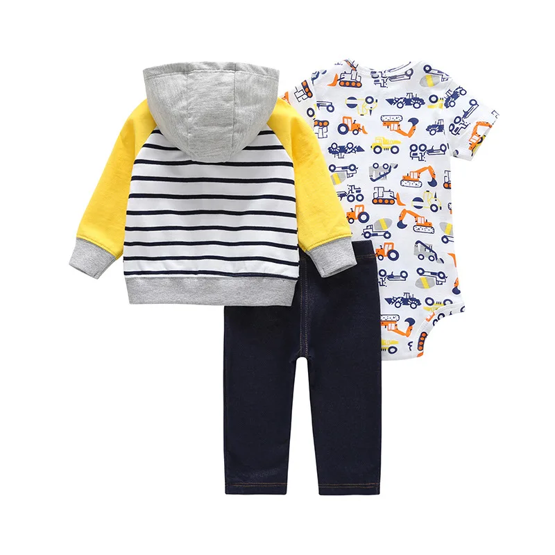 Комплект одежды для новорожденных, коллекция года, Осень-зима-весна, комплект из 3 предметов, кофта, свитер+ штаны+ боди, одежда для маленьких мальчиков и девочек