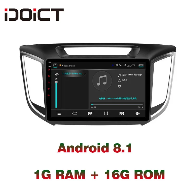 IDOICT Android 8.1 Car DVD Player GPS Navigation Multimedia For Hyundai Creta IX25 Radio 2014-2017 2018 car stereo          