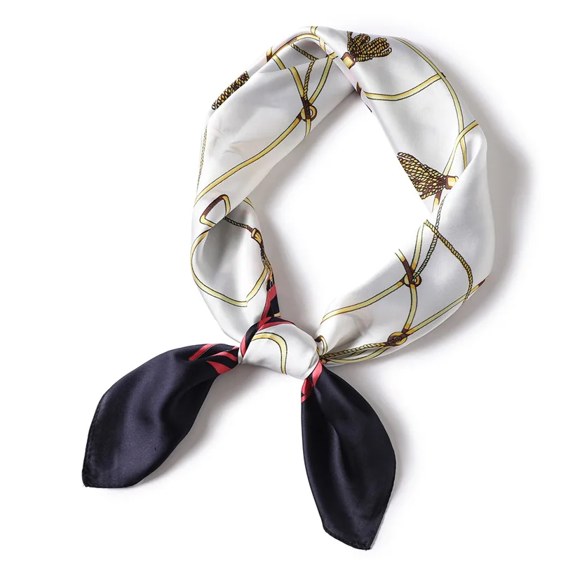 

2019 Women's Square Silk Scarf Solid Summer Shawls Wraps Ladies Pashmina Bandana Female Hijabs Scarf Foulard Headband 70*70CM