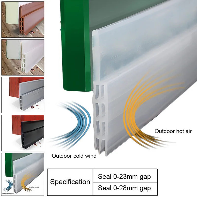 1 шт. дверь развертки Силиконовое нижнее уплотнение полосы погода зачистки проект стопор и блокировщик, шумоизоляция и предотвратить ошибки