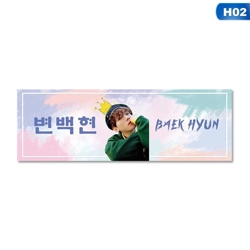 1 Piece Kpop EXO BAEKHYUN CHANYEOL SEHUN Concert Support Hand Banner Fabric Hang Up Poster For Fans Collection Gift