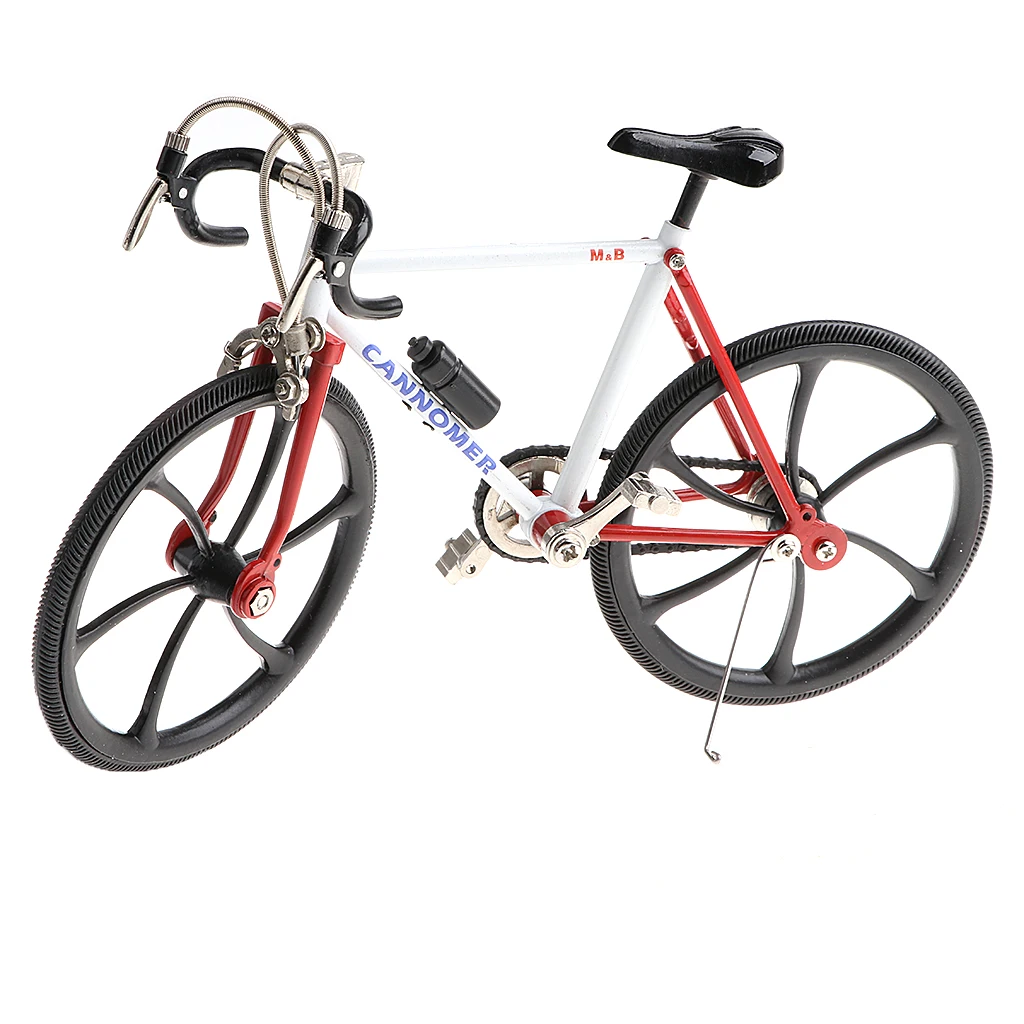 

1:10 Scale Alloy Diecast Racing Bike Model Replica Bicycle Toy Metal Artwork Creative Desktop Decor - Red White
