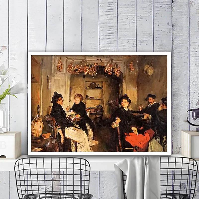

diy painting by numbers john singer sargent venetian wineshop living room decorate impression figure painting paint hand drawing