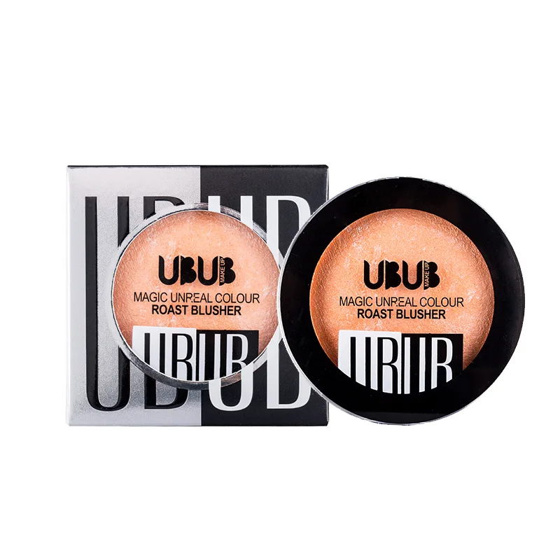 

UBUB 8 Color Baking Blush With Puff Bronzer Long-Lasting Face Cheek Pink Orange Color Blusher Palette Pressed Power Makeup