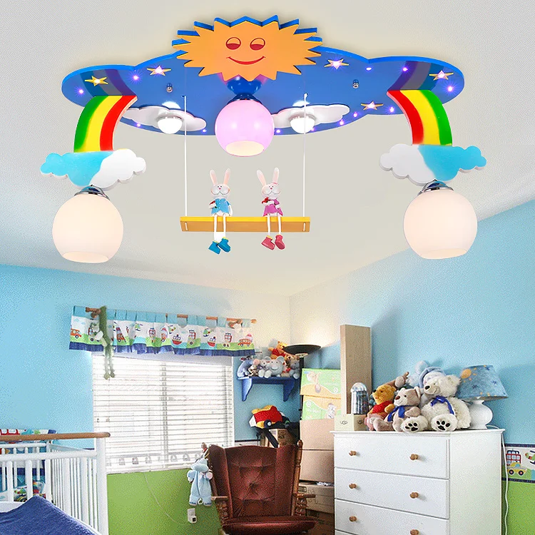 

Creative Cartoon children's room bedroom ceiling lamp Rainbow sun boy Princess cartoon children room lighting