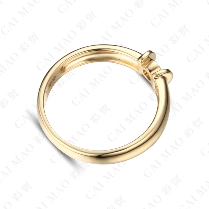 CaiMao кольцо с круглым вырезом Semi Mount Settings & ct Diamond 14k желтое золото обручальное