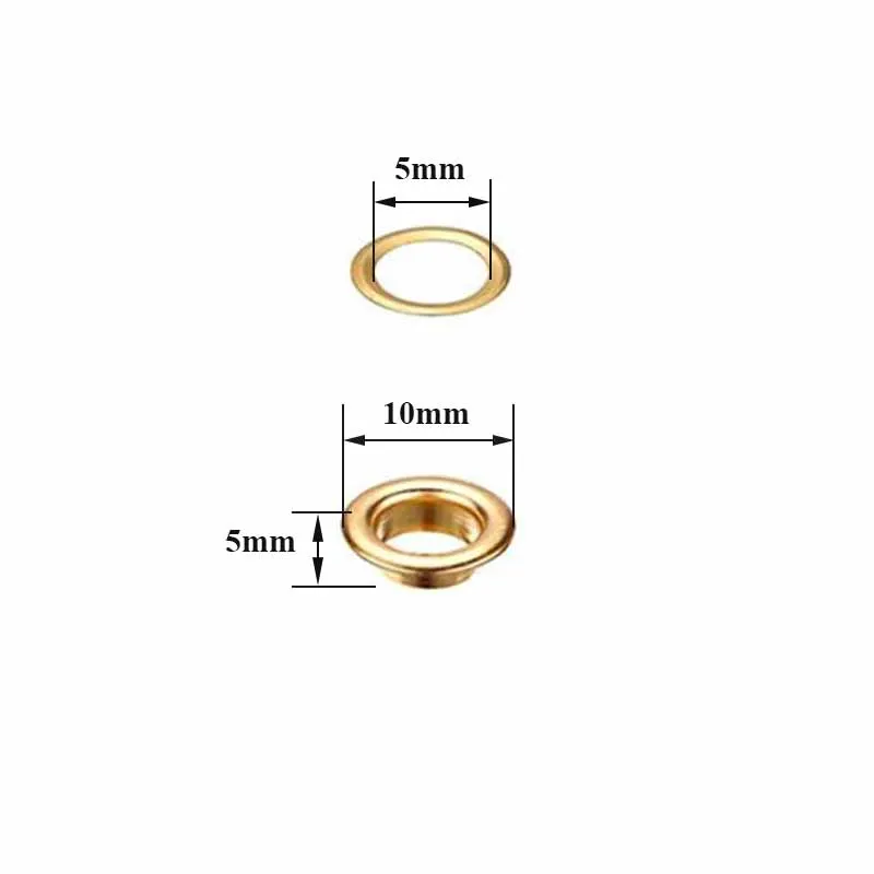 100 Наборы отверстий 5 мм Металлические Люверсы с втулкой для самостоятельного скрапбукинга Кепка кожевенное ремесло обувь Пояс Сумка бирка аксессуары для одежды - Цвет: 5mm jin