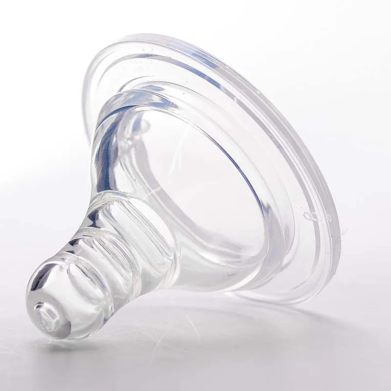 

2pcs Silicone Gel Wide Mouth Baby Infant Kid Teether Care Milk Feeding Bottle Pacifier Teat Breast Nipple Round Cross Hole S M L