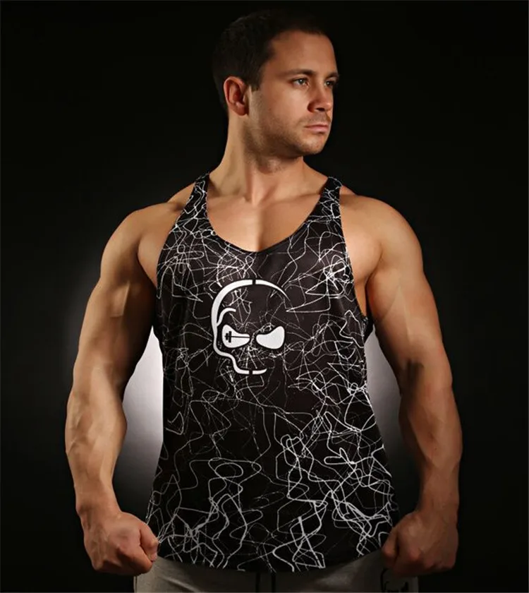 

2018 Men's Muscle Tank Tops for Gym Fitness Bodybuilding Professional Sports running training Vest Multi color optional T-shirt
