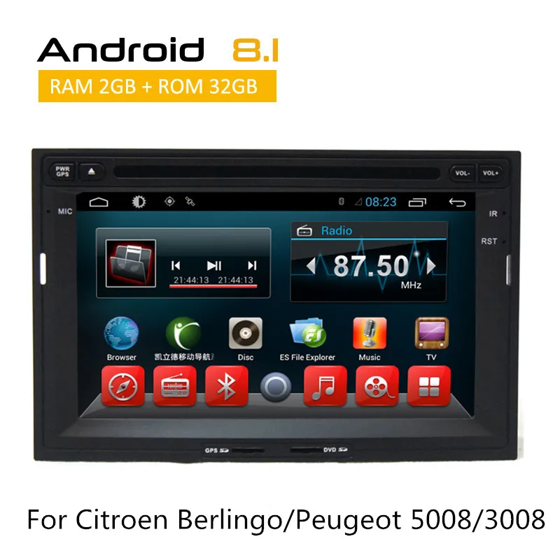 Double Din Auto Radio Multimedia For Citroen Berlingo