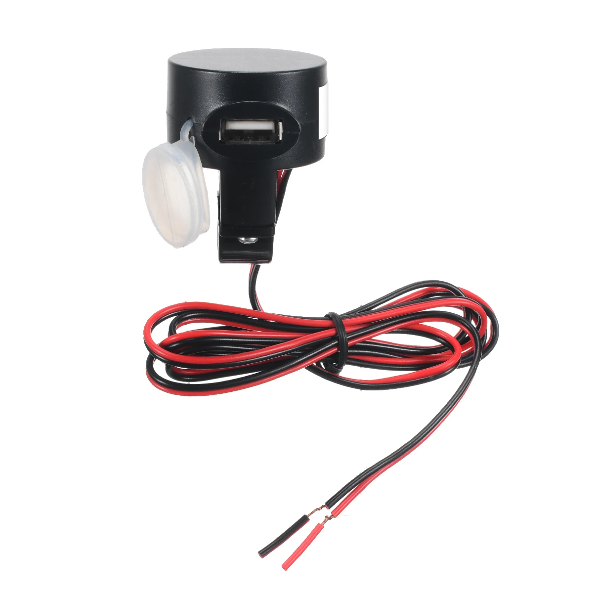 

1PC Waterproof USB Motorcycle Mobile Phone Power Supply Charger Adapter 12V Black Socket 2 Wires For Motorbike Car Truck