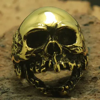 

Men Boy 316L Stainless Steel Cool Punk Gothic Evil Demon Mini Size Cool Skull Hot Ring