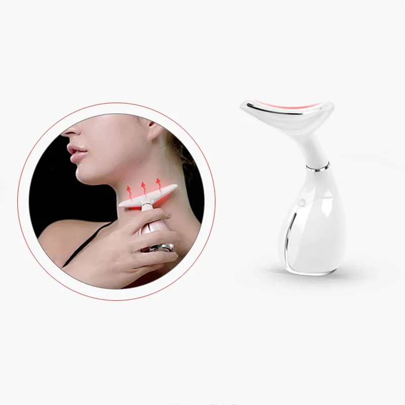  Neck Beauty Instrument USB Rechargeable Neck Care Massager LED Vibration Skin Tighten Anti Wrinkle  - 33044544457