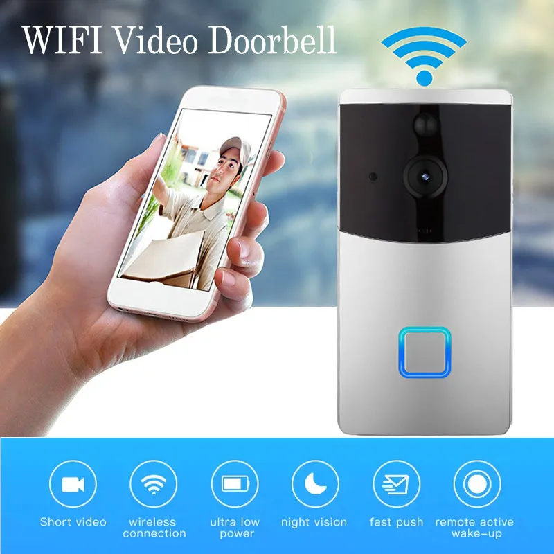 

Smart Wireless WiFi Video Doorbell IR Night Vision Camera Visual Doorbell Home Security Intercom Doorbell for Android IOS 4D20