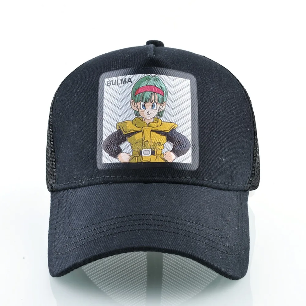 TQMSMY летние мужские кепки с сеткой для водителей грузовиков аниме персонаж BULMA Женская бейсболка мужской Регулируемый задник кепки Gorras TMDH101