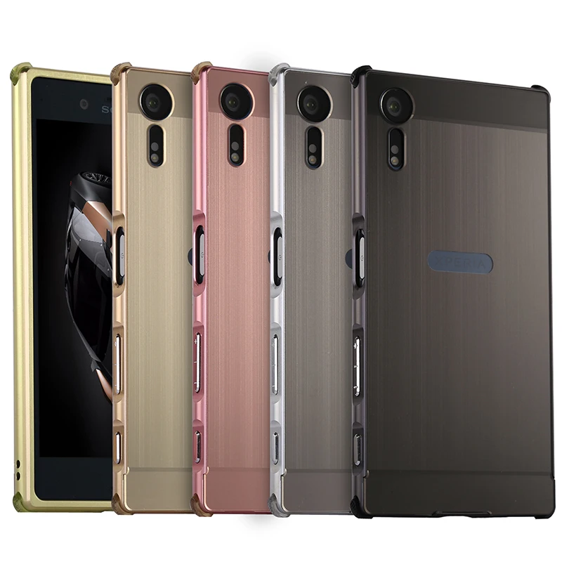 

Luxury Shockproof Aluminum Bumper For Sony Xperia XZS Case Brushed Metal Hard PC Back Cover For Sony Xperia XZS G8232 5.2'' Case